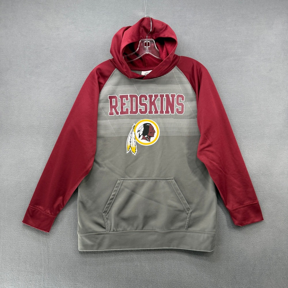 NFL Team Apparel Washington Redskins Youth Hoodie Burgundy Grey Size 18 XL